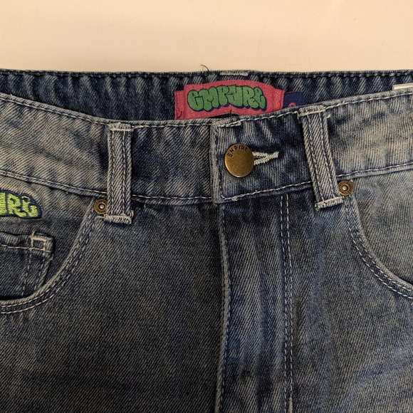 Empyre Oversized Baggy Denim Shorts - Women's Size 0 - Vintage Skater Vibes - Picture 8 of 10